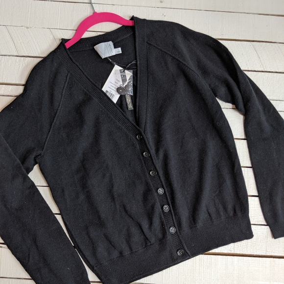 Michael Stars Black Wool/Cashmere Cardigan (1)